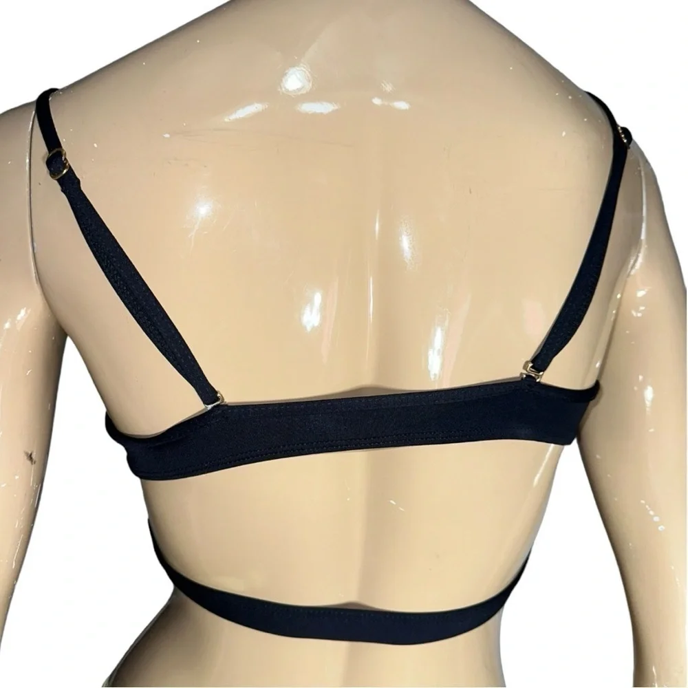 L*Space Women’s Size S Black White Colorblock Cut Out Bikini Top